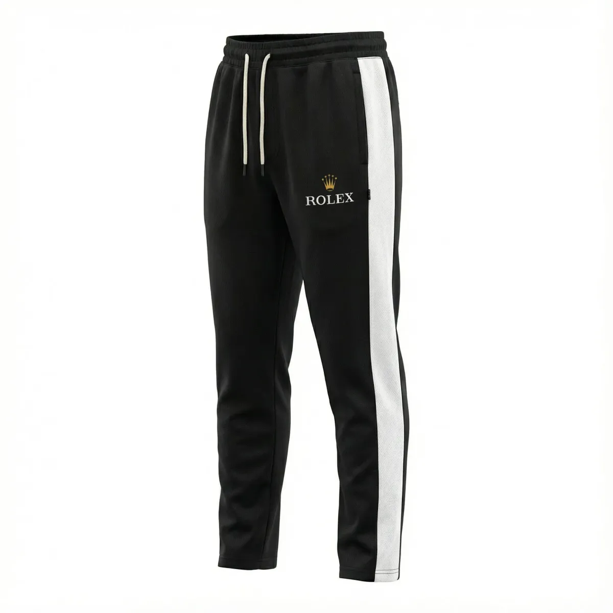Premium Quality Slim-Fit Joggers with Side Stripes - Black & White
