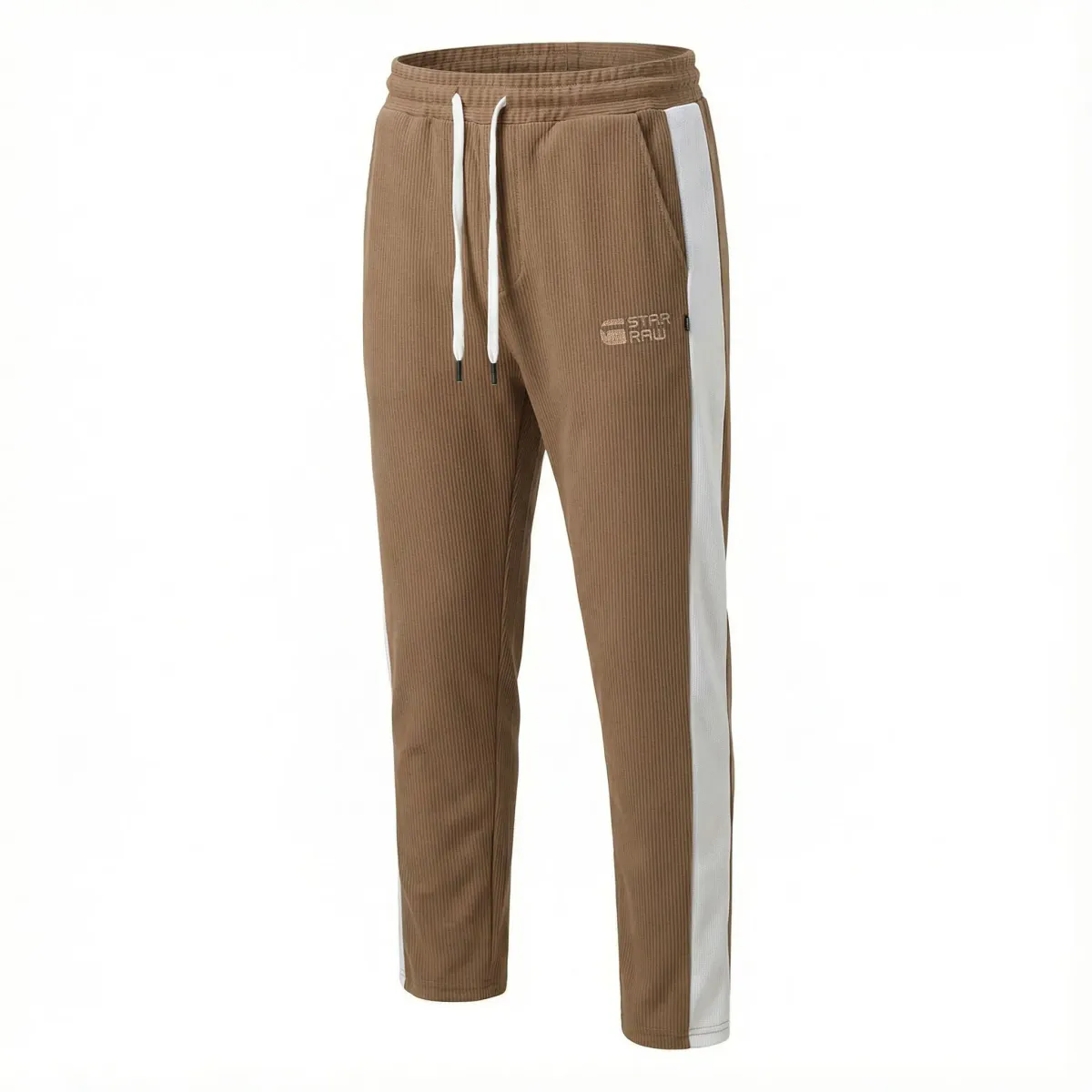 Star Raw Premium Ribbed Cotton Joggers for Men - Coffee Brown